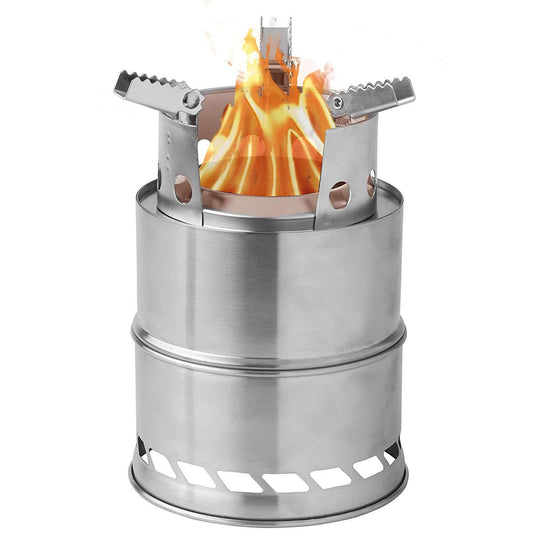 Portable Wood Burning Stove, Camping Stove Foldable Stainless Steel Backpacking Stove Camping Cookware Rocket Stove Solid Alcohol stove for Camping Hiking Picnic Indoor Outdoor(Bulk 3 Sets)