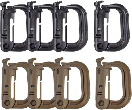 High Quality D-Shaped Tactical Carabiner Climbing Hiking (10 Pack)