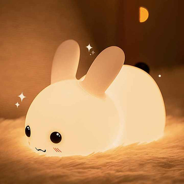 Perfect Gift Jade bunny Sleeping lamp light up silicone animal night light