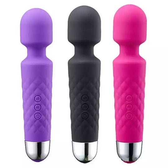 20 Speed Waterproof Wand Vibrator Women Sex Toy & Silicone Butt Plugs