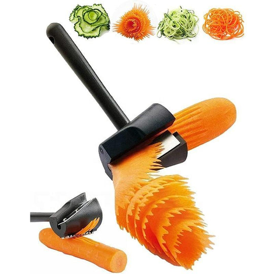 Multifunctional Carrot Curler Cucumber Sharpener Spiral Grater Kitchen Helper Peeler Slicer Vegetable Planer Grater(Bulk 3 Sets)