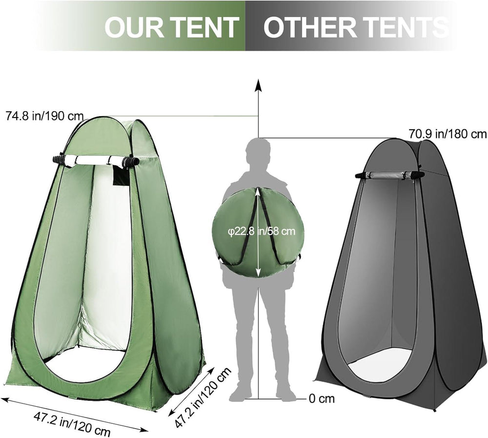 Privacy Tent Portable Changing Room Shower Tent for Camping Privacy Shelters Outdoor Camp Toilet Foldable Sun Shelter Rain Shelter with Carry Bag for Camping Hiking Picnic Fishing Beach(10 Pack)