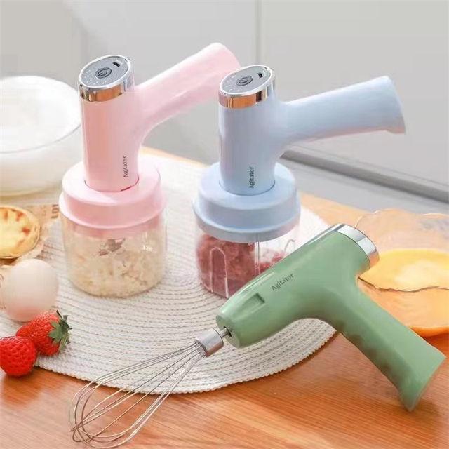 Hand Held 3 in 1 USB Electric Egg Beater Automatic Food Blender Garlic Meat Grinder Egg Mixer(10 Pack)