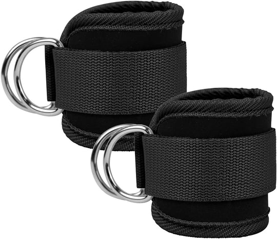 Adjustable Neopre Double D-Ring Legend Fitness Ankle Strap For Cable Machines(Bulk 3 Sets)