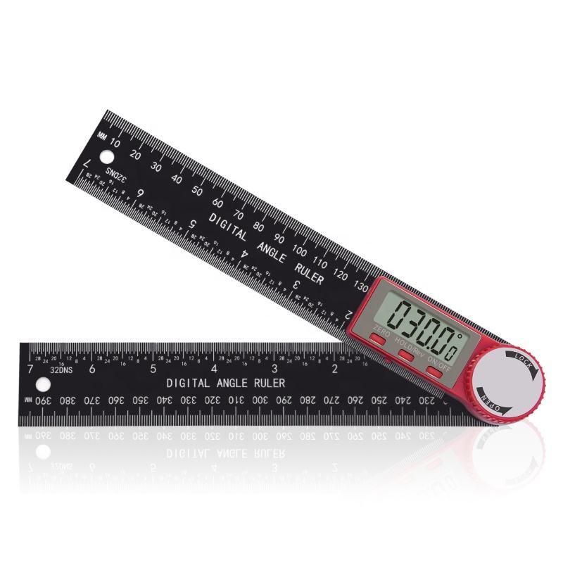 Digital Angle Finder Protractor Ruler Carbon Fiber Plastic Woodworking Tools Goniometer Carpenter Protractor with LCD Display Digital Protractors(Bulk 3 Sets)