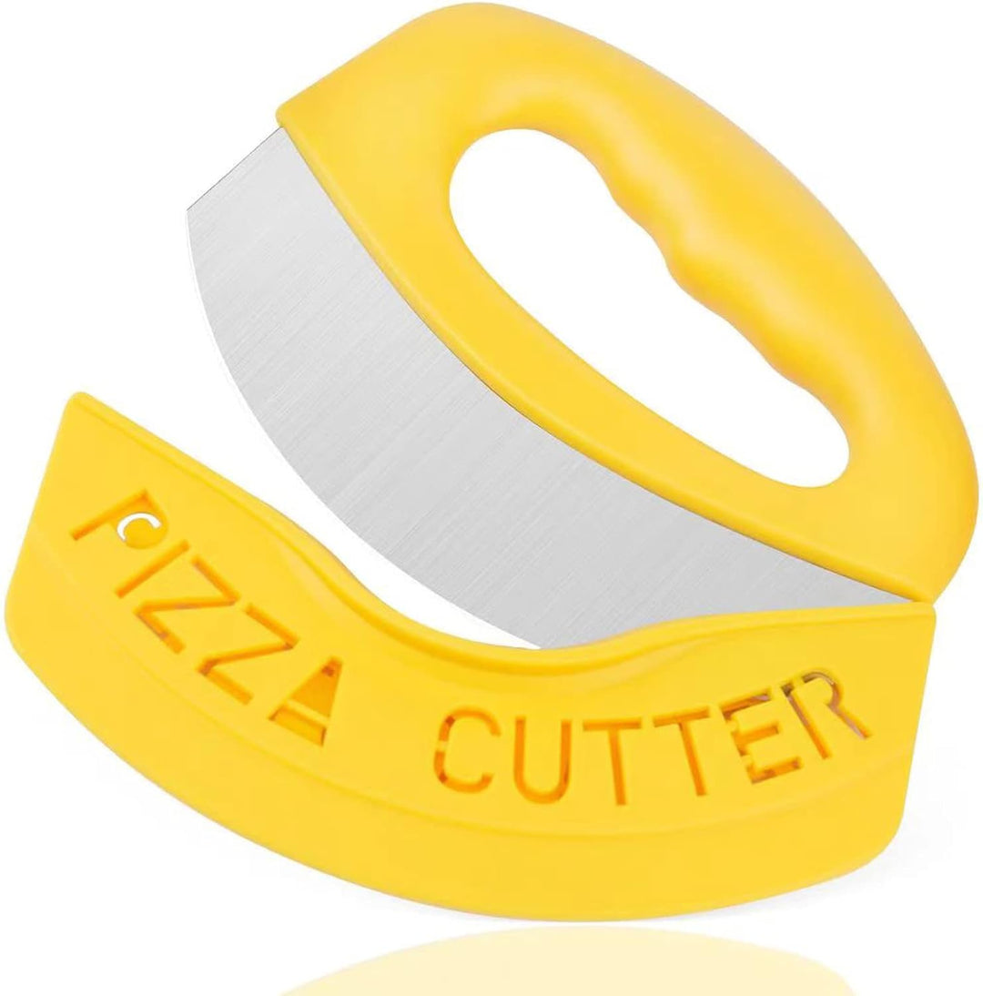 Party Pizza Knife Sharp Stainless Steel Blade, Easy to Clean and Safe Slicer with Cover for Pizza Lovers