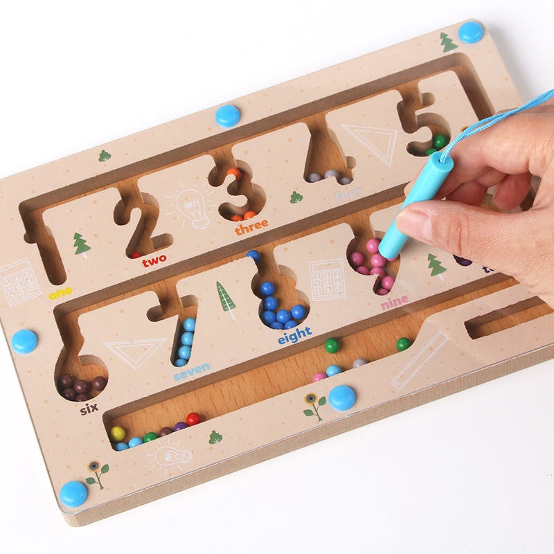 Maze Educational Game Color Number Montessori Education for kids 3-5 Year Old (10 Pack)