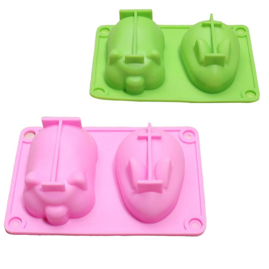 Silicone Mousse Cake Mold Bunny Piggy Baking Tray Dessert Mold Pastry(2 Pcs)(Bulk 3 Sets)