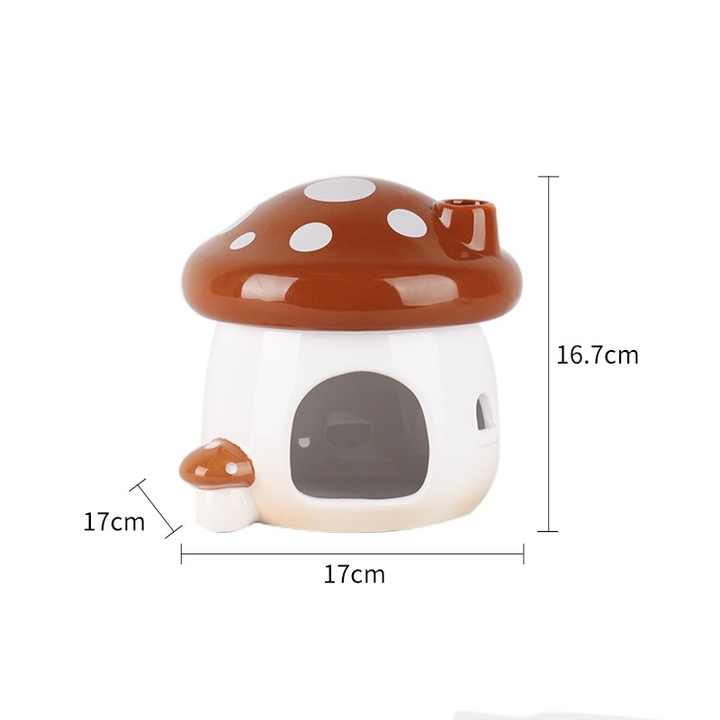 Perfect Gift Multifunctional Mushroom Shaped Hamster House Ceramics(Bulk 3 Sets)