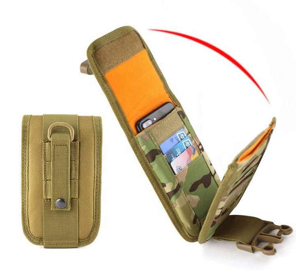 Universal Compact Nylon Waist Bag Pouch Fasten Lock Card Holder Organizer Combo Gear Keeper, Outdoor EDC Sport Nylon Phone Case Hunting Molle Pouch(Bulk 3 Sets)