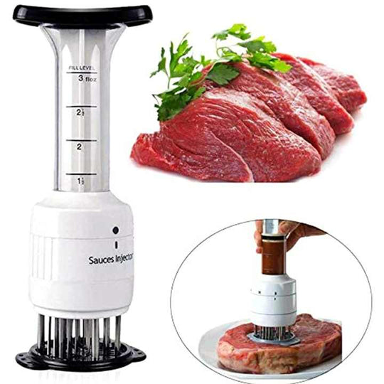 Chef Multifunctional Meat Tenderizer Needle Stainless Steel, Meat Injector Marinade Flavor Syringe Kitchen Tools