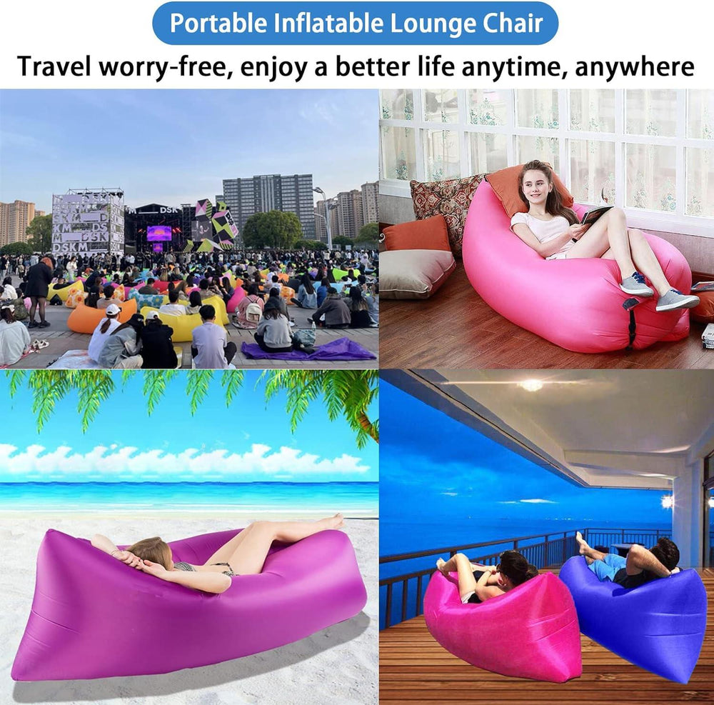 Premium Quality Air Lounger Inflatable Sofa Hammock-Portable,Water Proof Bag-for Travelling