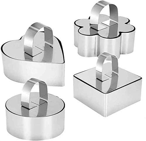 3D Cake Molds with Pusher Lifter Cooking Rings Set of 4(10 Pack)
