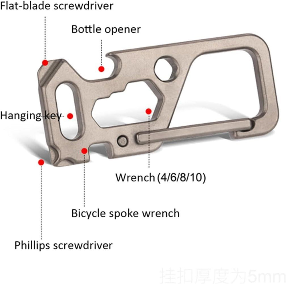 Heavy duty keychain Titanium carabiner clips Multifunctional keychain(Bulk 3 Sets)