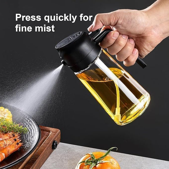 Oil Dispenser Bottle for Kitchen - 2 in 1 Olive Oil Dispenser and Oil Sprayer - 470ml(Bulk 3 Sets)