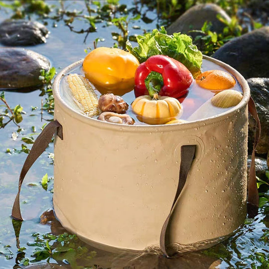 Foldable Bucket with Handle, Hand Basin, Portable Water Storage Device, Outdoor Multifunctional Portable Foldable Bucket