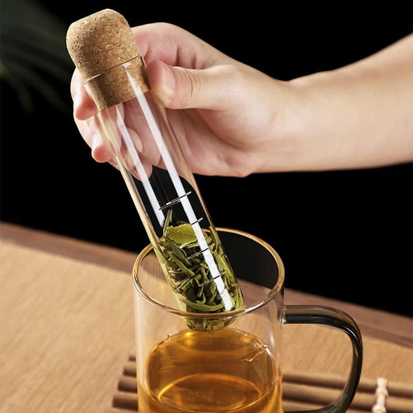 Tea Strainer Accessories Glass Test Tube Tea Strainer Glass Tube Tea Infuser With Cork Lid(10 Pack)