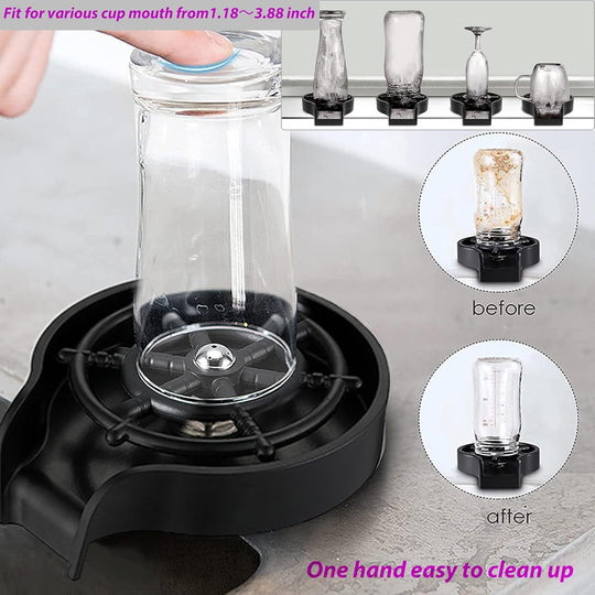 Automatic cup washer for kitchen sink faucet glass washer cleaner cup rinser for sink bar accessories