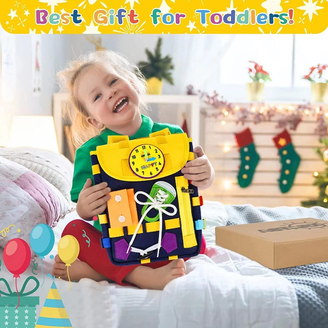 Toddlers with Buckles and Zippers, Montessori Sensory Toys, Learning Activity Through Play, Can be Stored and Carried on The Back