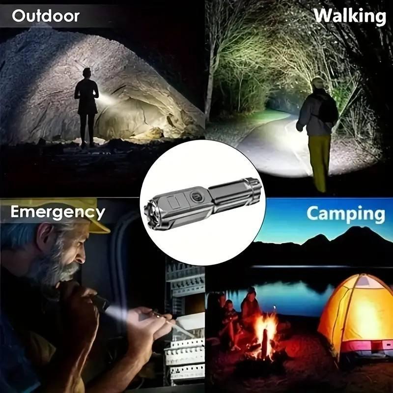 Powerful LED Flashlight Tactical Flashlights Rechargeable Waterproof Zoom Fishing Hunting(Bulk 3 Sets)