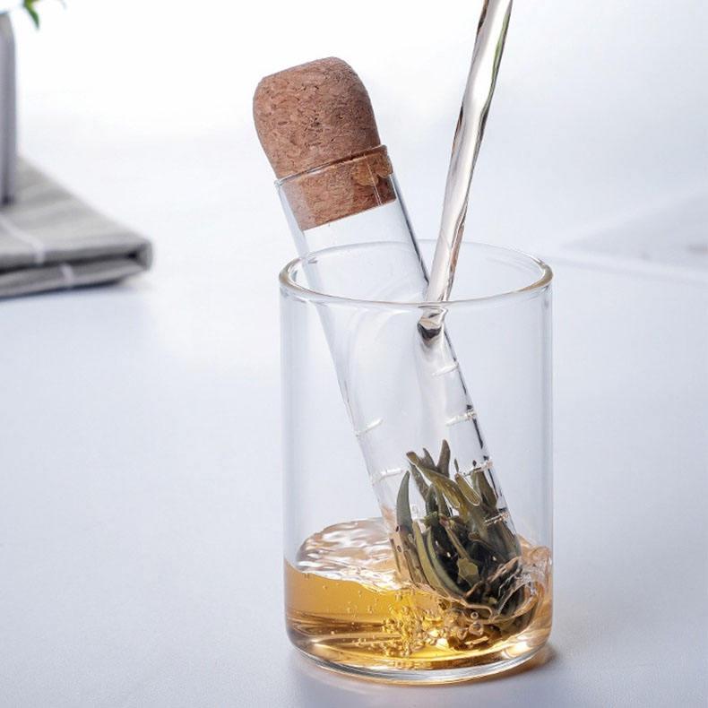 Tea Strainer Accessories Glass Test Tube Tea Strainer Glass Tube Tea Infuser With Cork Lid