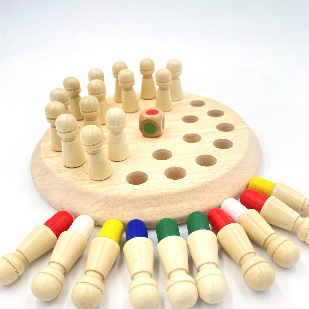 Wooden Memory Chess Matching Game: Family Board Games for Kids and Adults