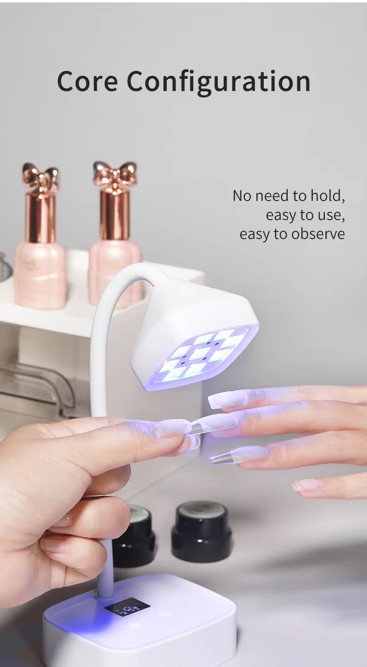 Adjustable Gel Nail Quick Dry Gooseneck UV Light for Nails, 27W Rechargeable Flash Cure Lamp 360° (10 Pack)