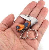 High Quality Perfect Gift Folding Pocket Knife, Small Keychain Knife, Compact EDC Knife with Color-wood Handle