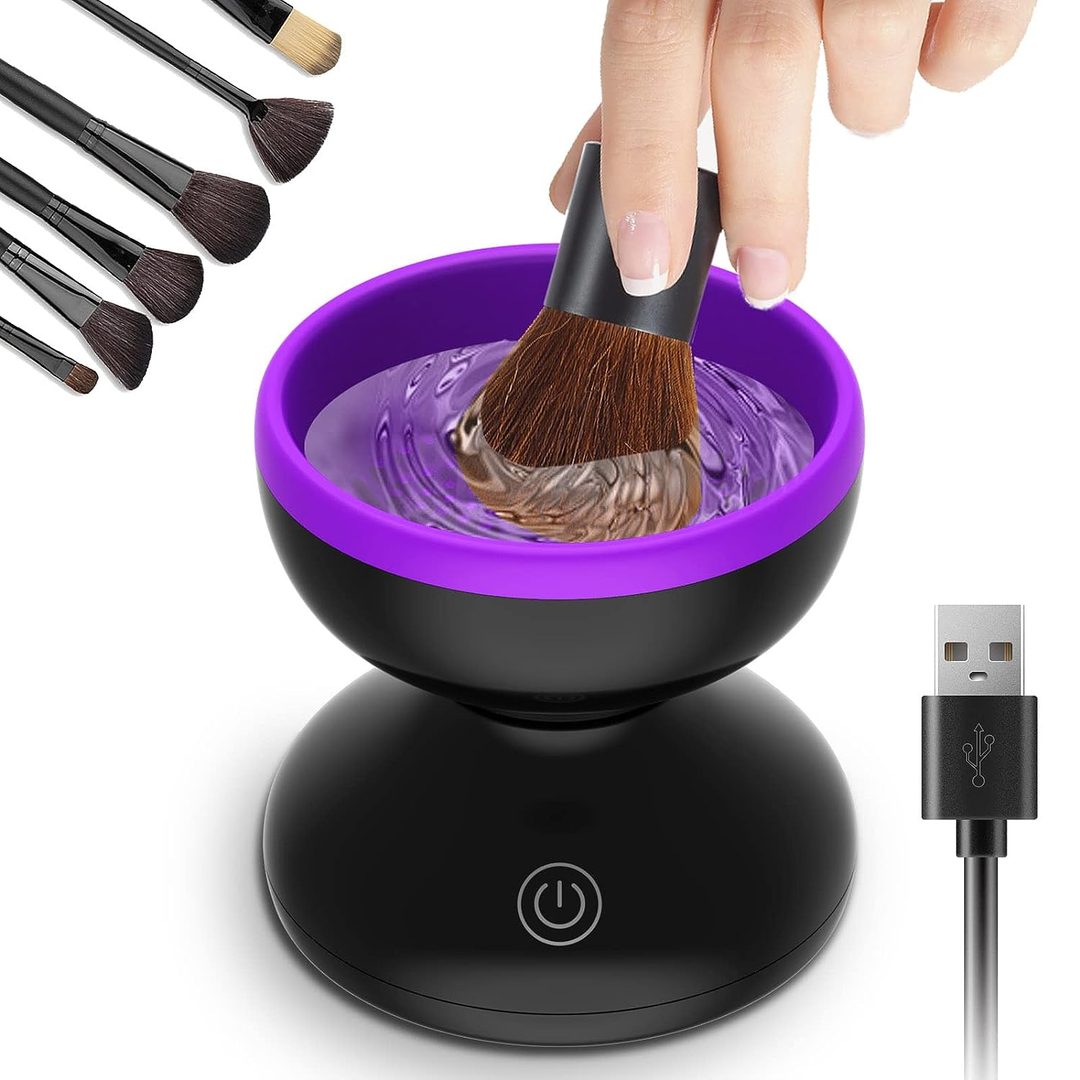 Electric Makeup Brush Cleaner Wash Makeup Brush Cleaner Machine Fit for All Size Brushes Automatic Spinner Machine, Painting Brush Cleaner