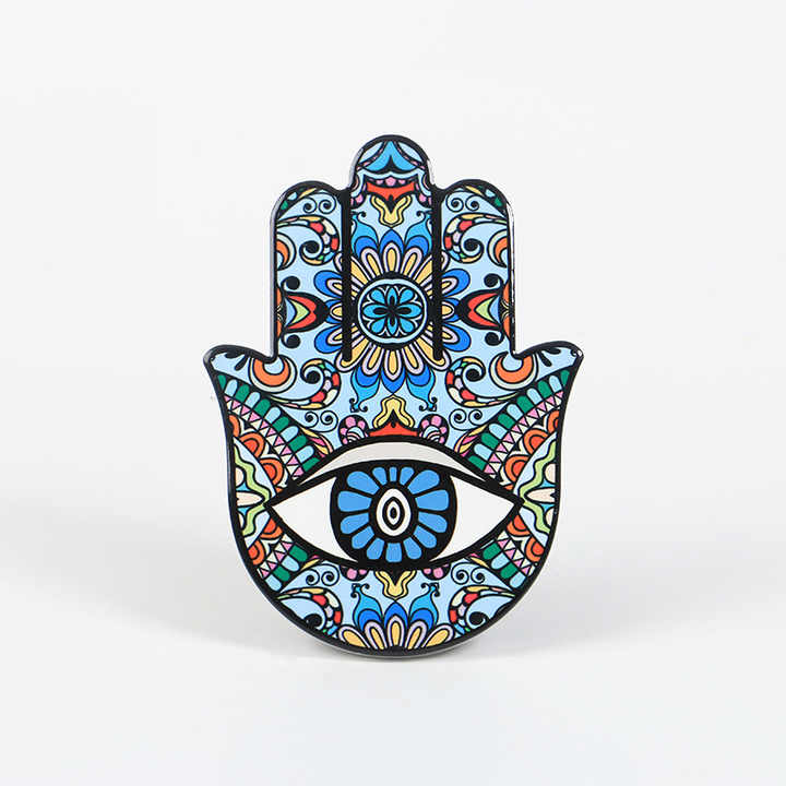 Perfect artistic gift Ceramic Drinks Magnetic Coasters Holder Slice Hamsa Hand Eye For Home Decor