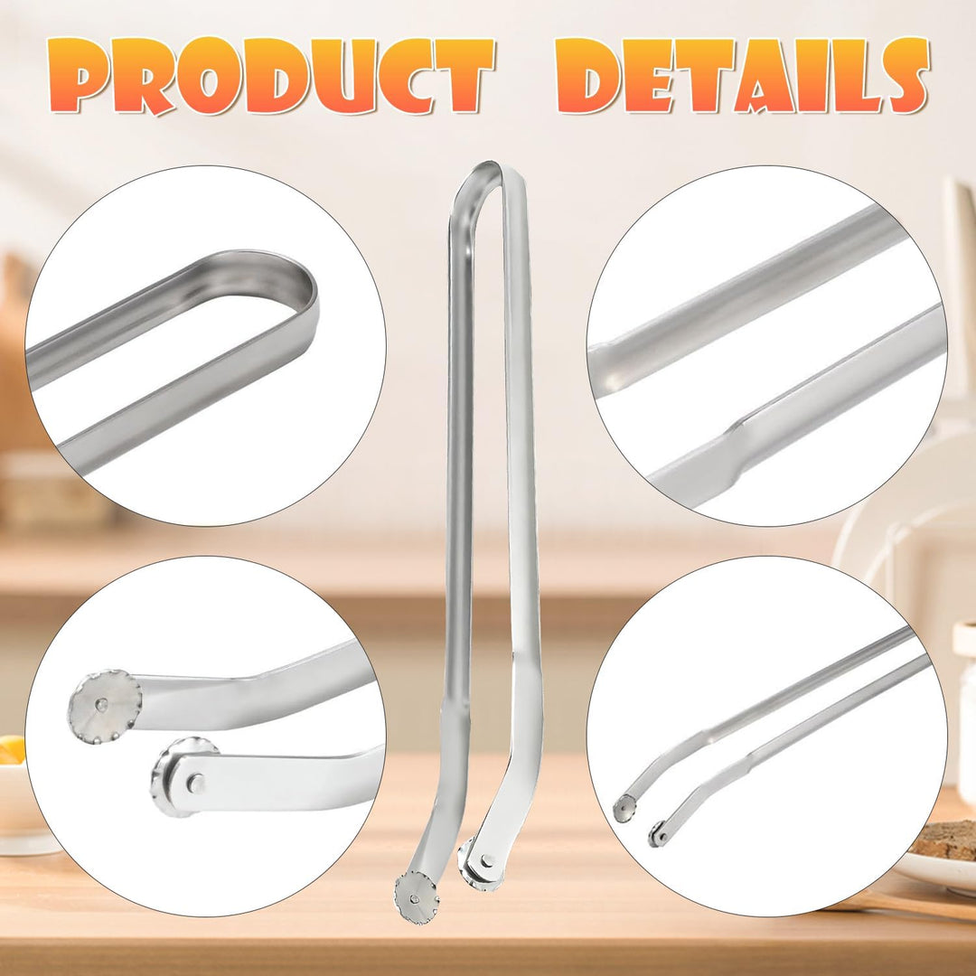 Stainless Steel BBQ Kitchen Tongs for Cooking, Long Handle BBQ Grill Tongs, Grill Flipping Tongs for Turning Bacon Steak Meat Vegetables