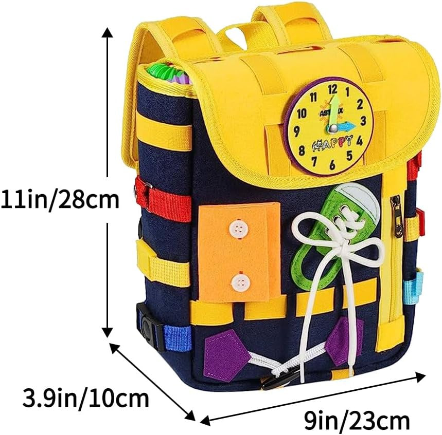 Toddlers with Buckles and Zippers, Montessori Sensory Toys, Learning Activity Through Play, Can be Stored and Carried on The Back