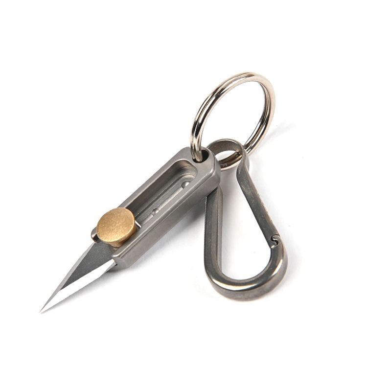 EDC Titanium Metal Alloy Light Weight Mini Little Tiny Small Wallet Button Push Keychain Pocket Knife (10 Pack)