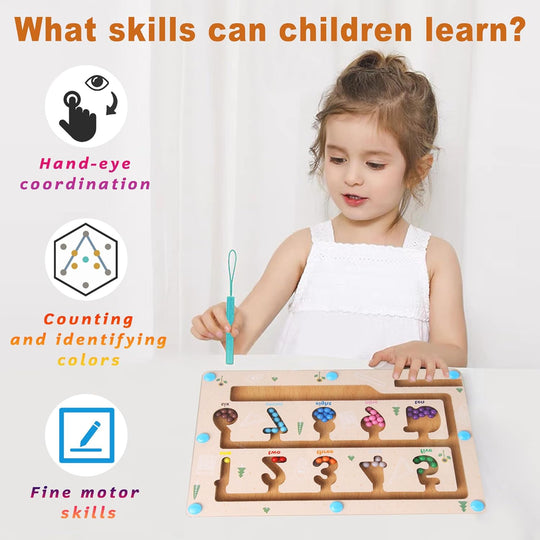 Maze Educational Game Color Number Montessori Education for kids 3-5 Year Old