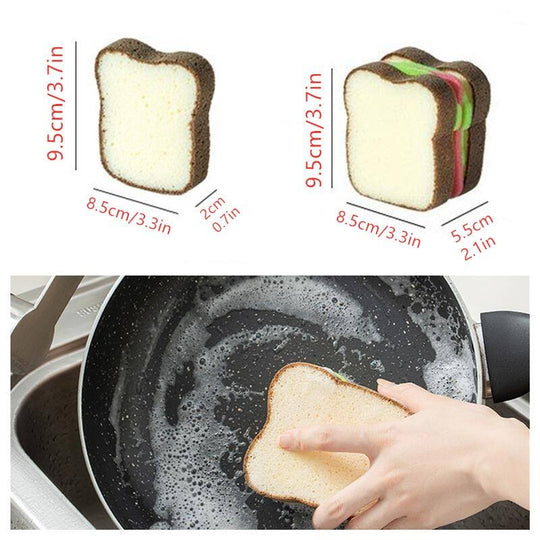 Bread-shape Sandwich cleaning sponge Washable for kitchen Dish washing sponge