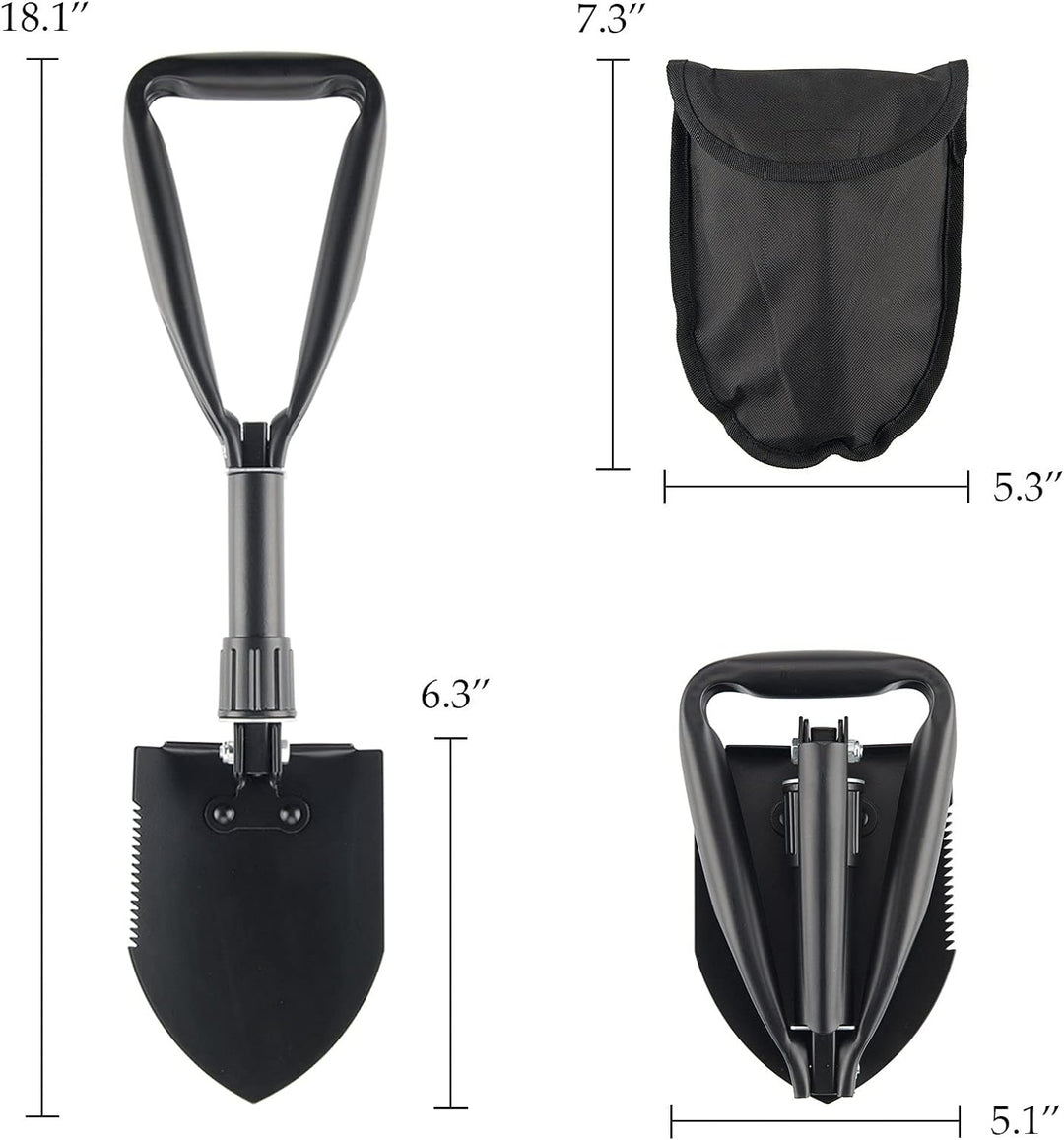 Folding Shovel High Carbon Steel, Portable Lightweight Outdoor Tactical Survival Foldable Mini Shovel, Entrenching Tool, Camping, Hiking, Digging, Backpacking, Car Emergency(10 Pack)