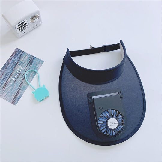 Sun Visor Hats with Fan & Portable Neck Fan Pack