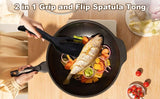 Double Sided Pancake Fish Turner Flip Spatula Tongs, Silicone Egg Flipper Tong