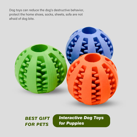 Cute Puppy Puzzle Teething Food Ball Toys(Bulk 3 Sets)