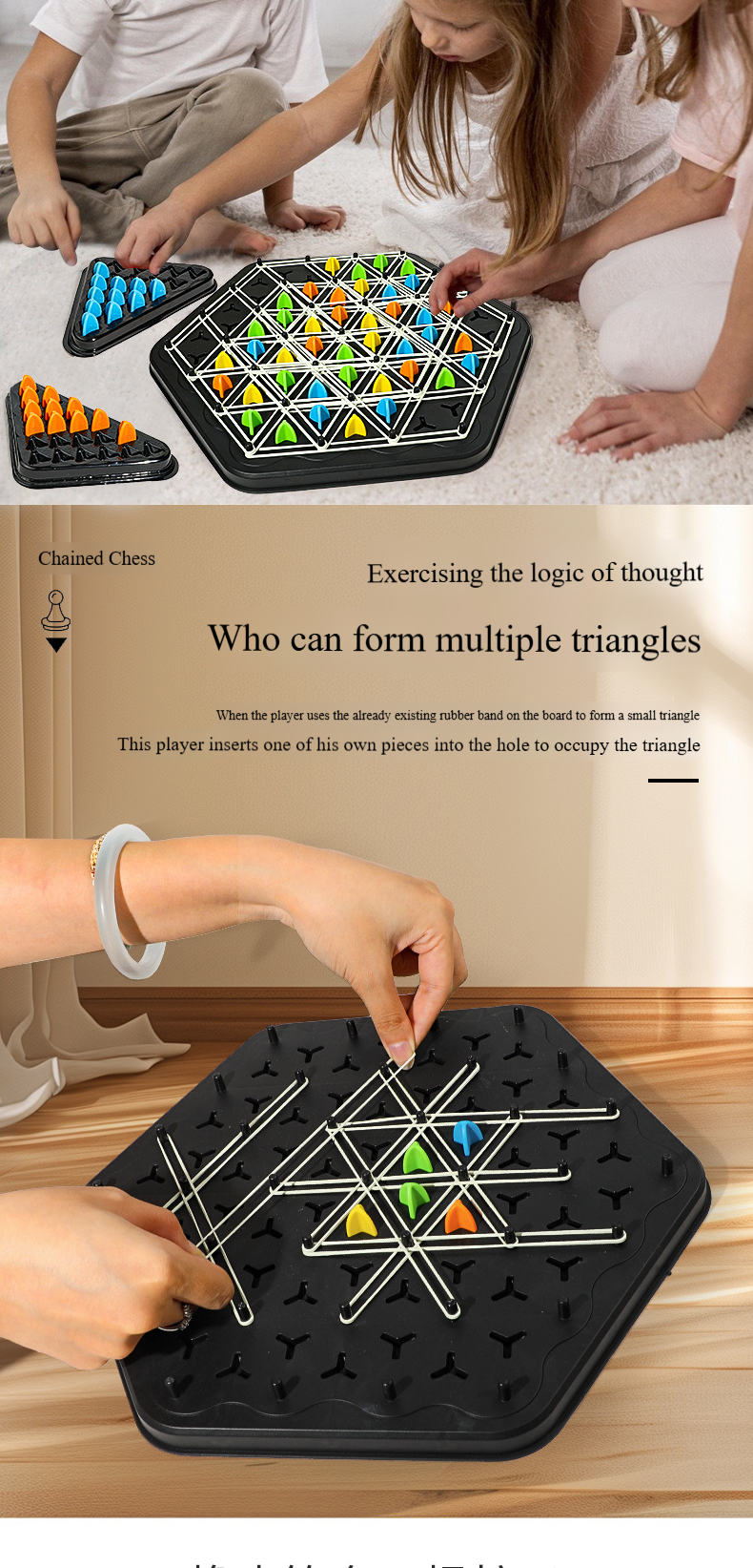 Chain Triangle Chess Educational Desktop Game for Parent-Child Interaction (10 pack)