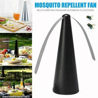 Table Fly Fan Portable Tabletop Fly Fan for Indoor Outdoor Restaurant Barbeque to Keep Flies Away from Your Food(Bulk 3 Sets)