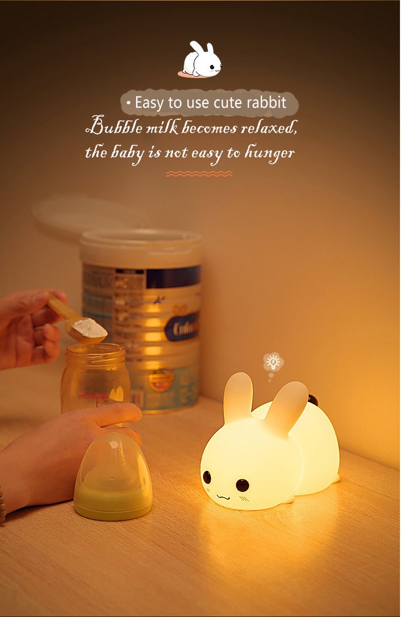 Perfect Gift Jade bunny Sleeping lamp light up silicone animal night light