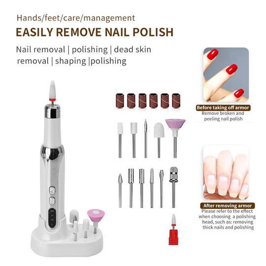 Cordless Nail Drill Pen Machine Nail Cuticle Portable 13 in 1 Kit