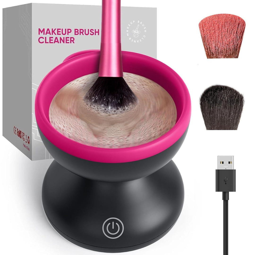 Electric Makeup Brush Cleaner Wash Makeup Brush Cleaner Machine Fit for All Size Brushes Automatic Spinner Machine, Painting Brush Cleaner