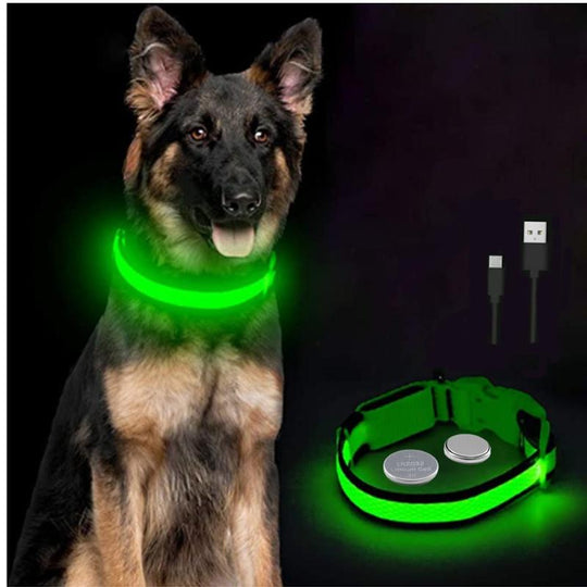 Reflective LED Light Puppy Collar Rechargeable Waterproof Glow in The Dark Dog Collars(Bulk 3 Sets)