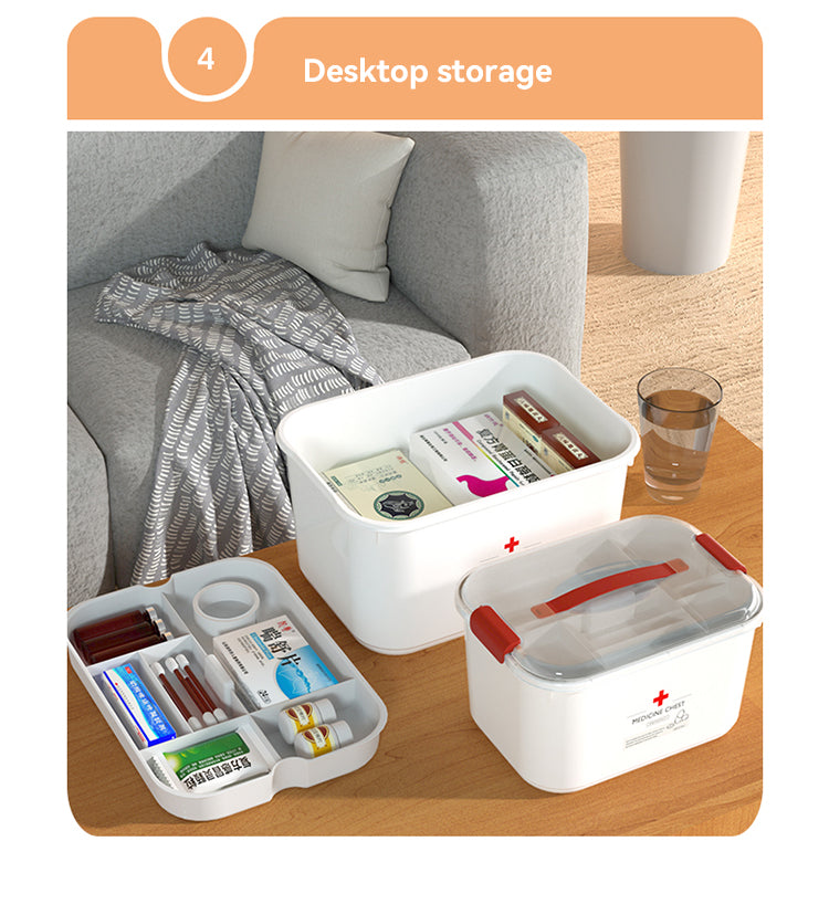 Sleek Household Medical Box Emergency Medical Storage Box Drug Large Capacity Box Drug Storage Box