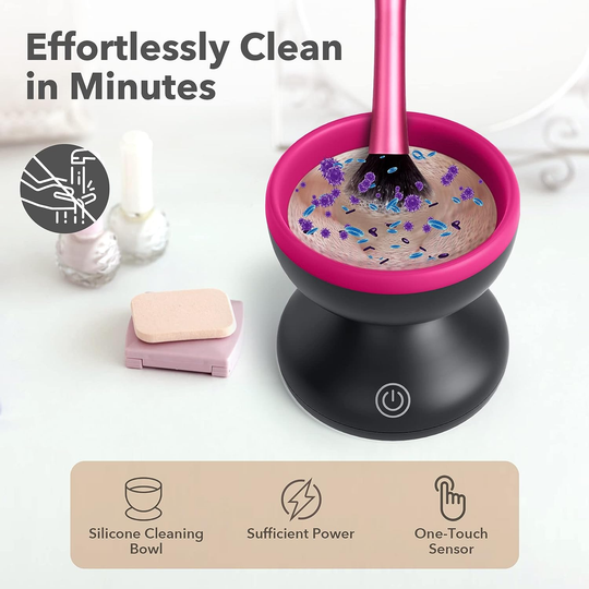 Electric Makeup Brush Cleaner Wash Makeup Brush Cleaner Machine Fit for All Size Brushes Automatic Spinner Machine, Painting Brush Cleaner