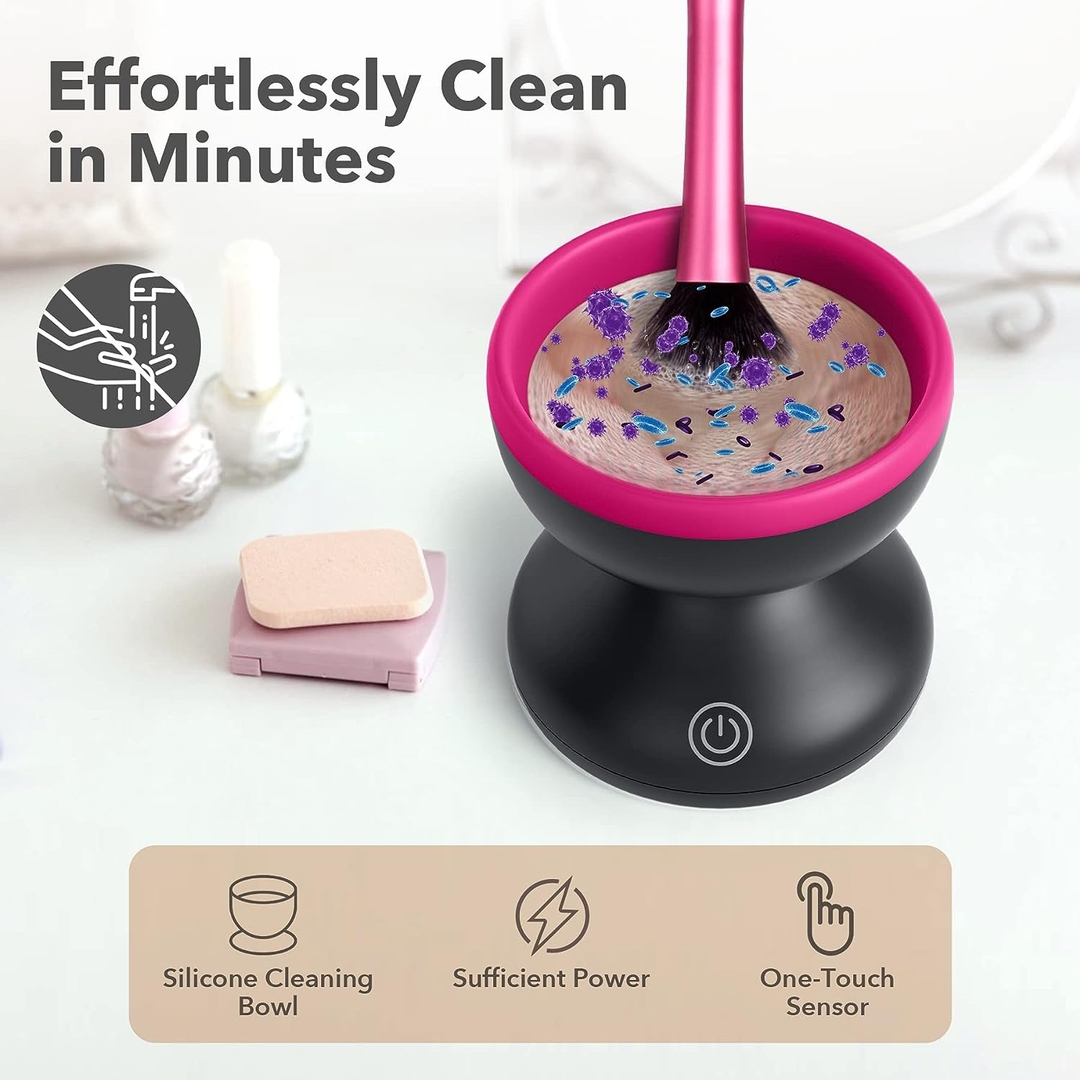 Electric Makeup Brush Cleaner Wash Makeup Brush Cleaner Machine Fit for All Size Brushes Automatic Spinner Machine, Painting Brush Cleaner(Bulk 3 Sets)