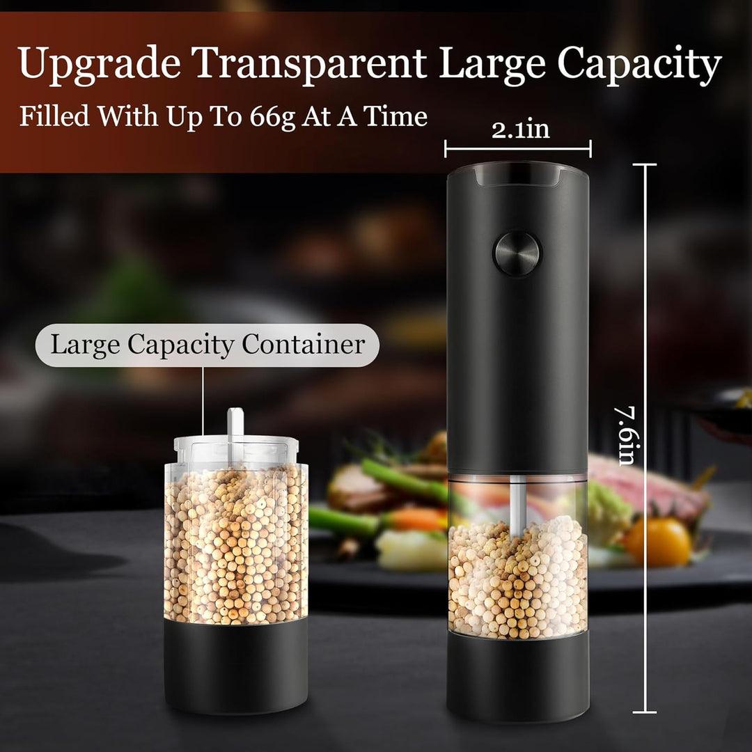 Electric Salt and Pepper Grinder Set Automatic One Touch Pepper Grinder Easy Use Pepper Mill (Duo 10 Pack)