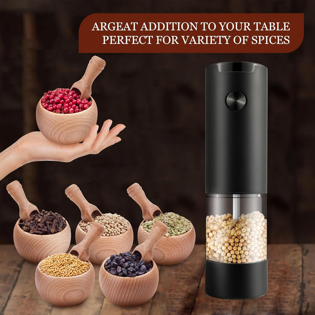 Electric Salt and Pepper Grinder Set Automatic One Touch Pepper Grinder Easy Use Pepper Mill